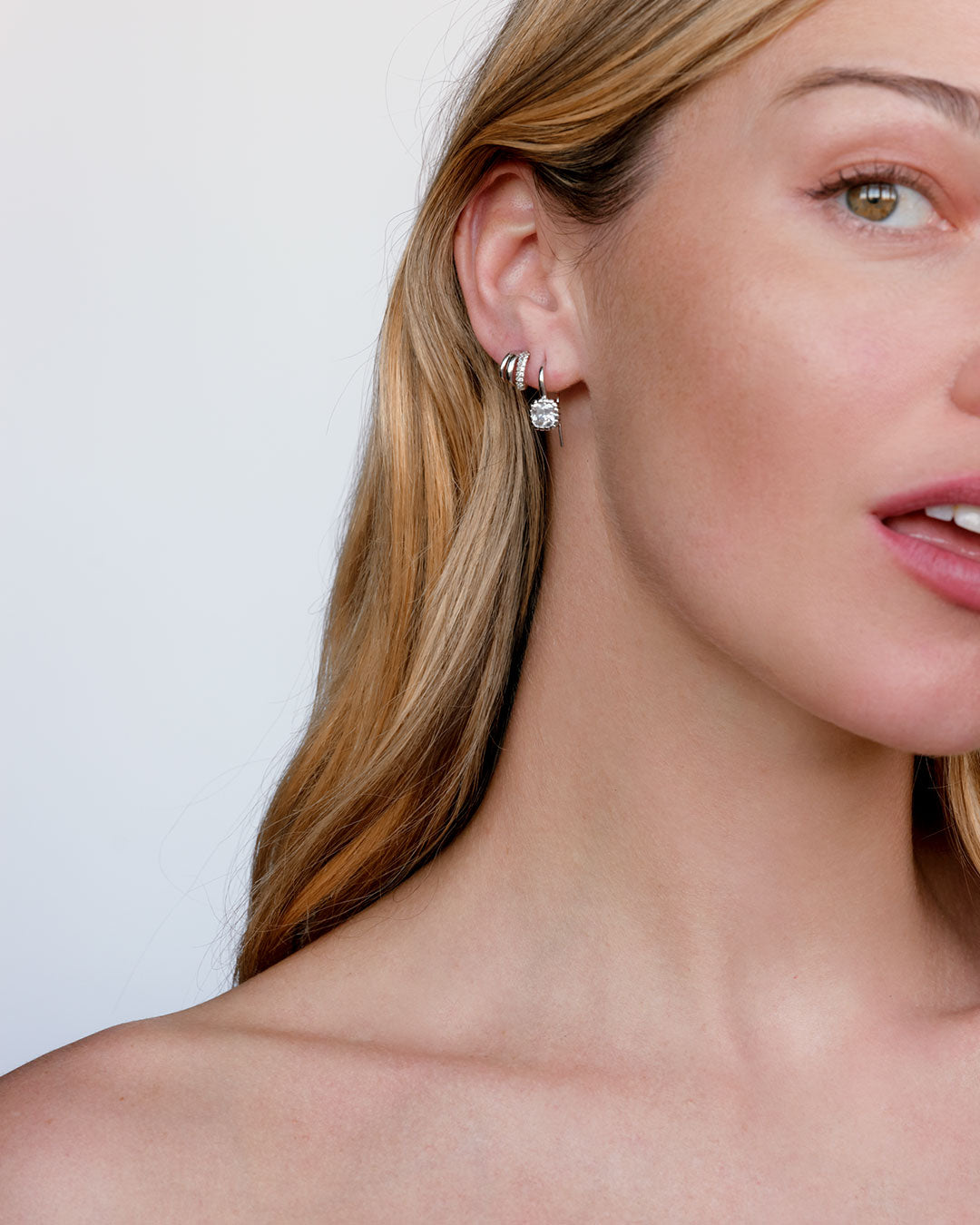 The Multi Piercing Huggies | Silver