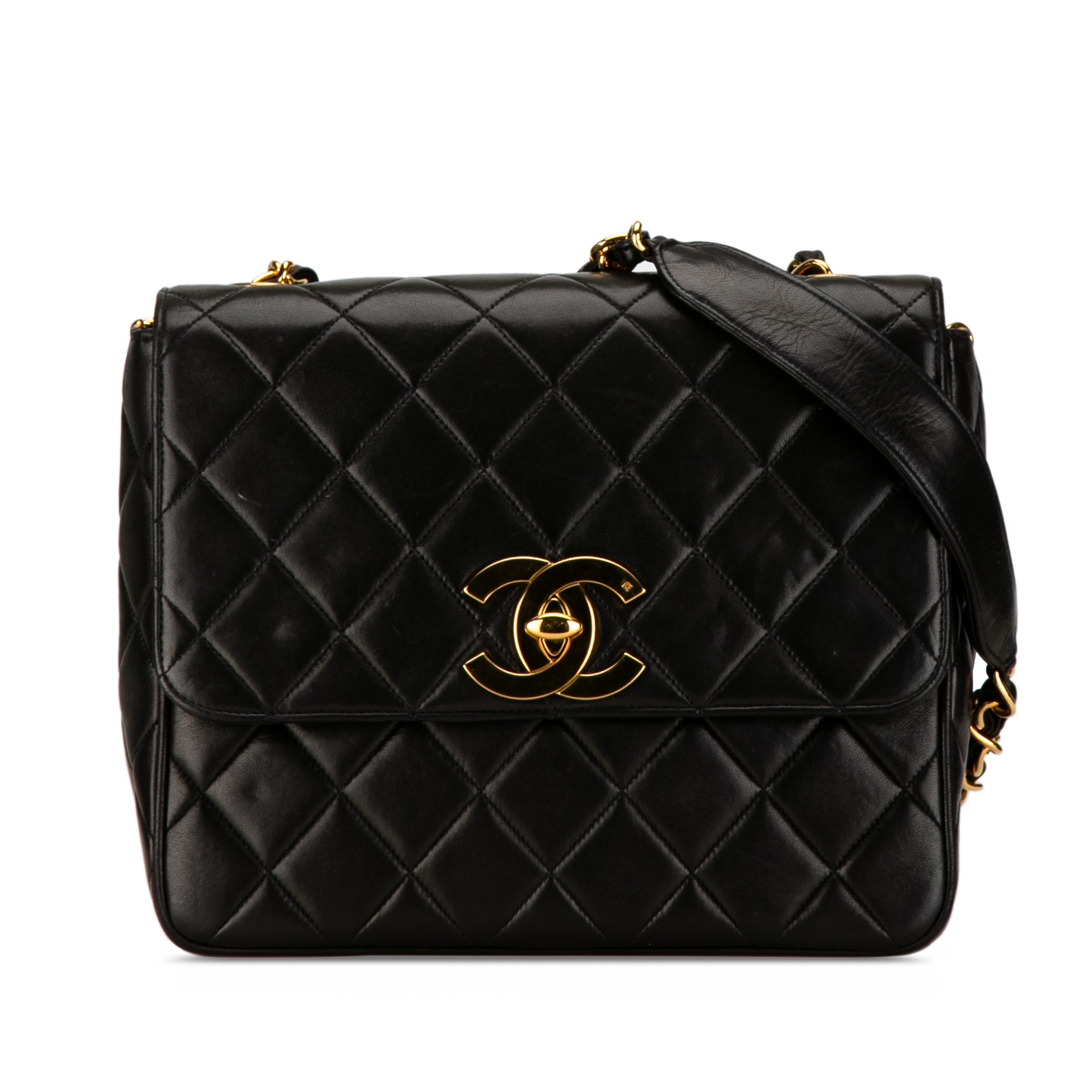 Chanel | Pre-Owned Quilted Lambskin XL Square Flap | Black