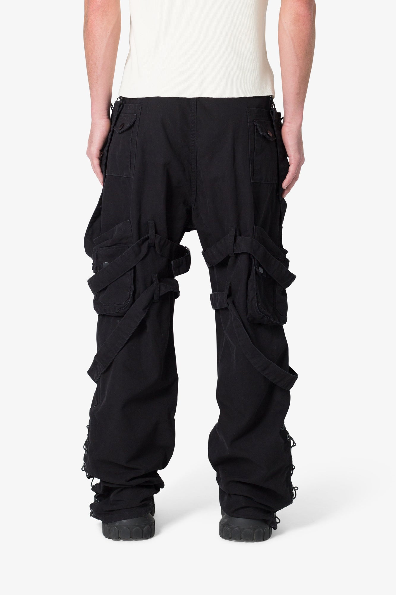 Laced Up Cargo Pants | Black