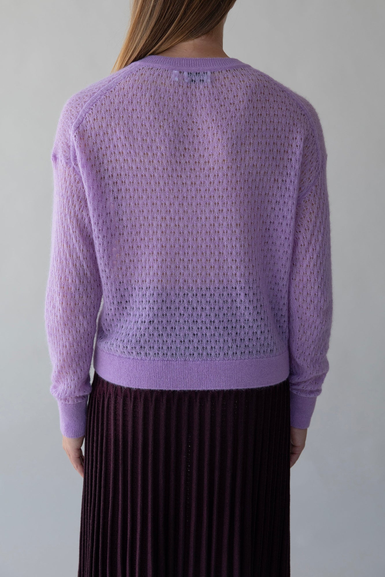 Lacey Pointelle Pullover | Iris