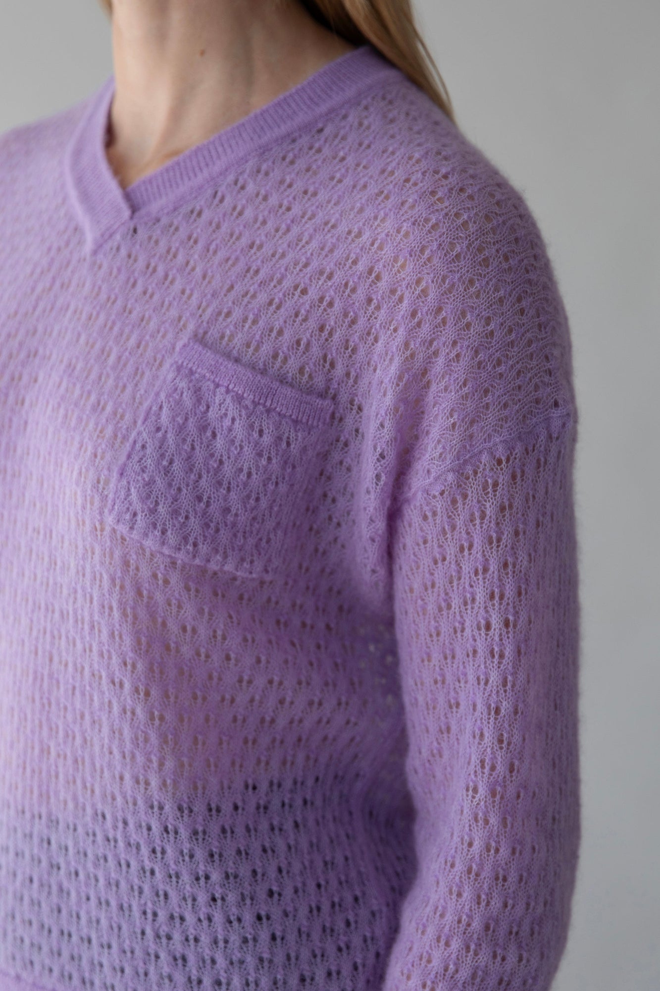 Lacey Pointelle Pullover | Iris