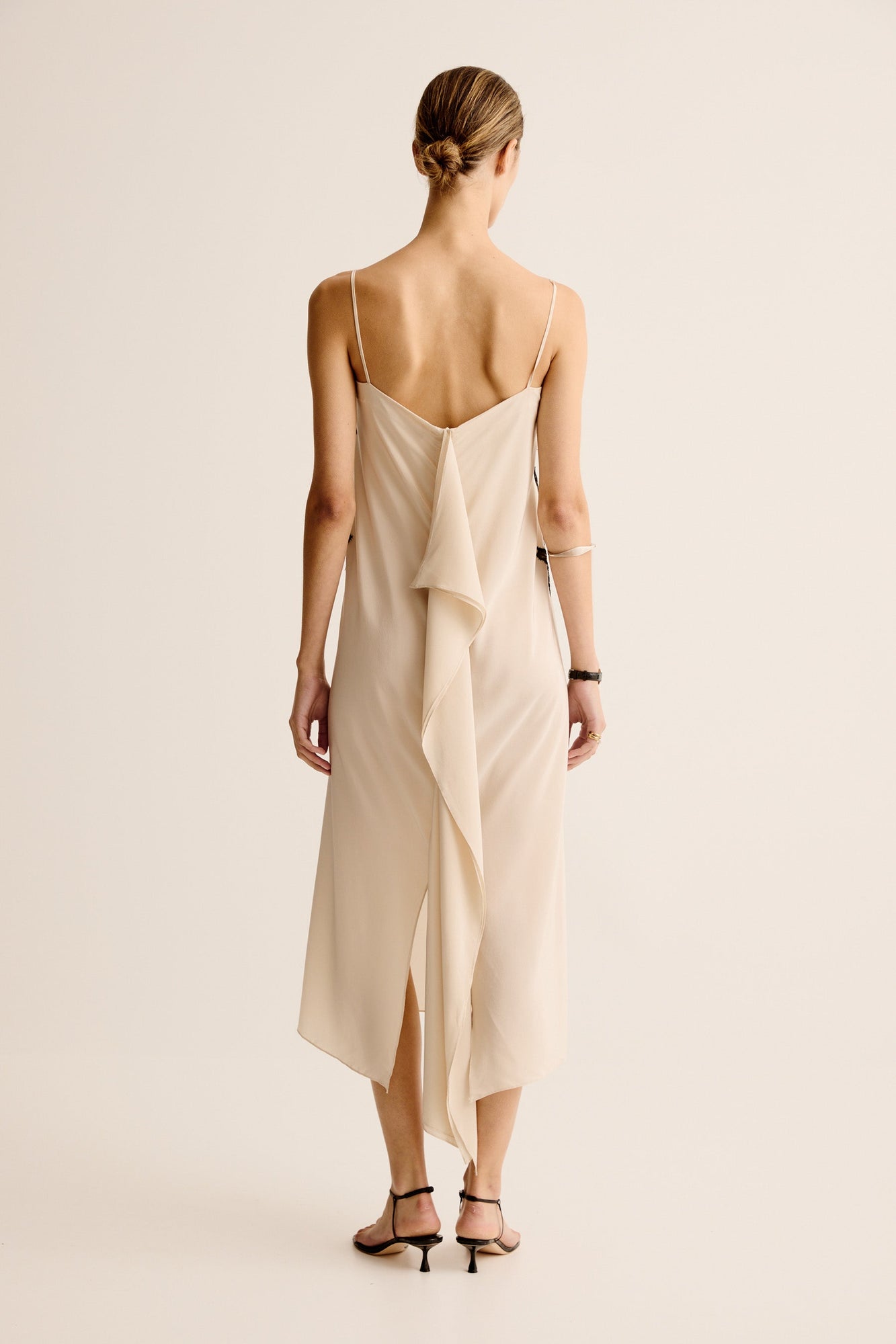 Rosa String Dress | Crema / Black