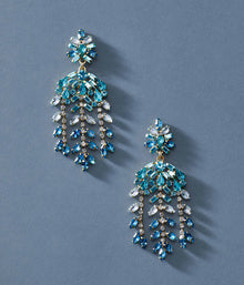 Elena Statement Earrings in Blue - Loren Hope