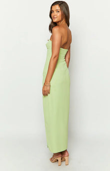 Lenora Strapless Maxi Dress | Green