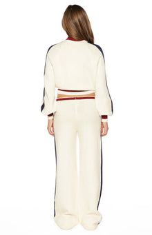 Liberty Knit Jacquard Zip Sweater | Cream