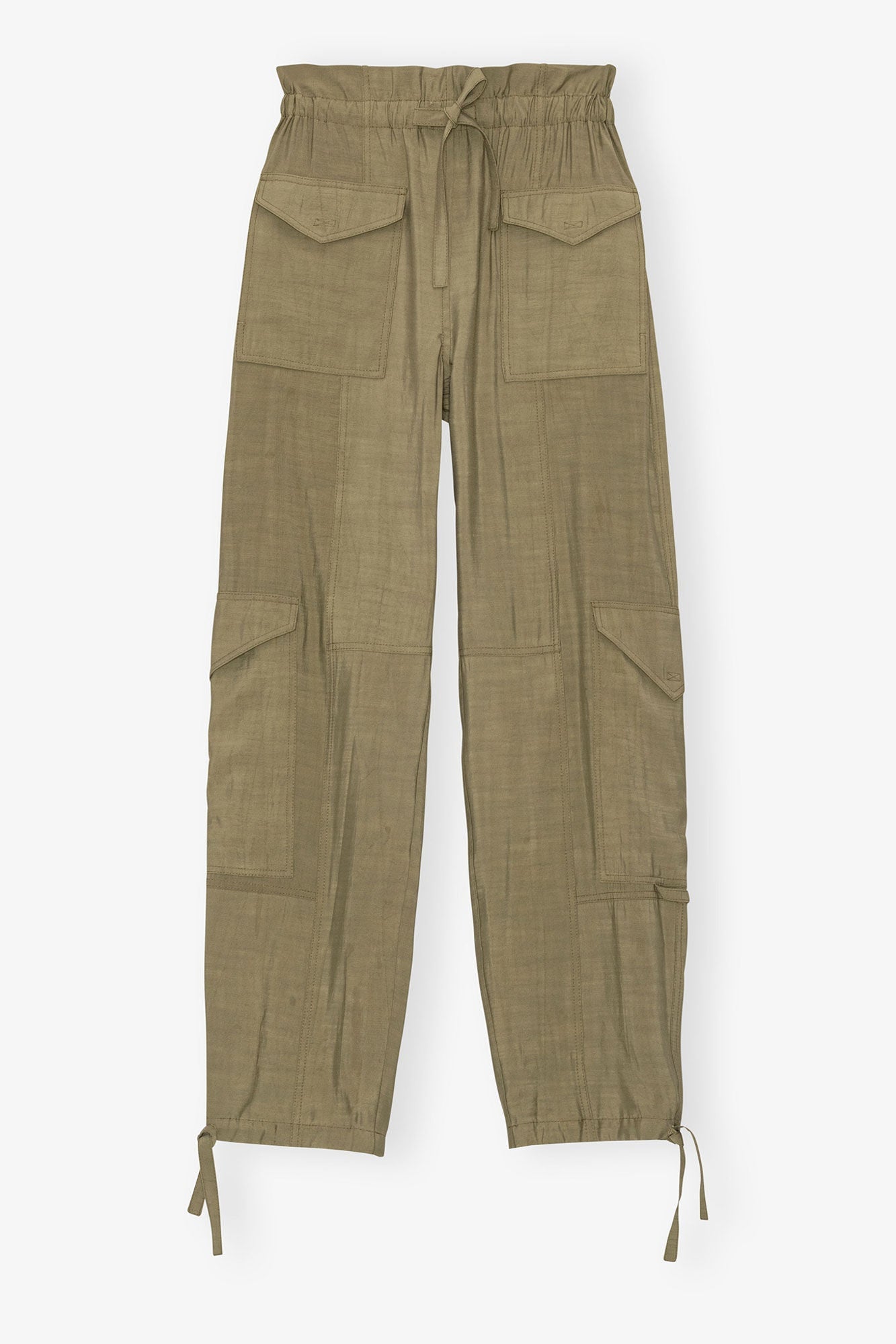 Light Slub High Waist Pocket Trousers | Aloe