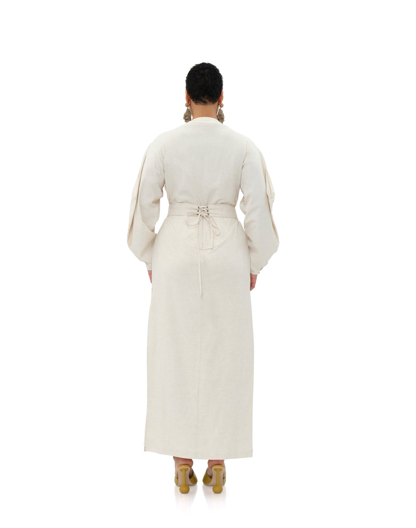 Lino Corset Skirt | Limestone