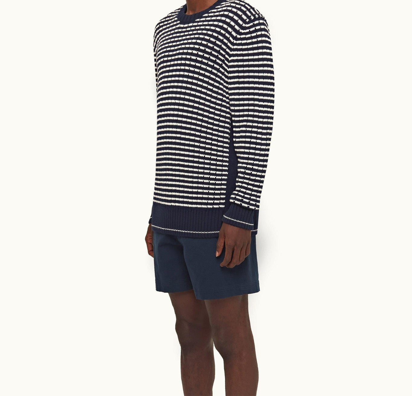 Lorca Stripe Side Stripe Jumper | Night Iris/Sea Mist