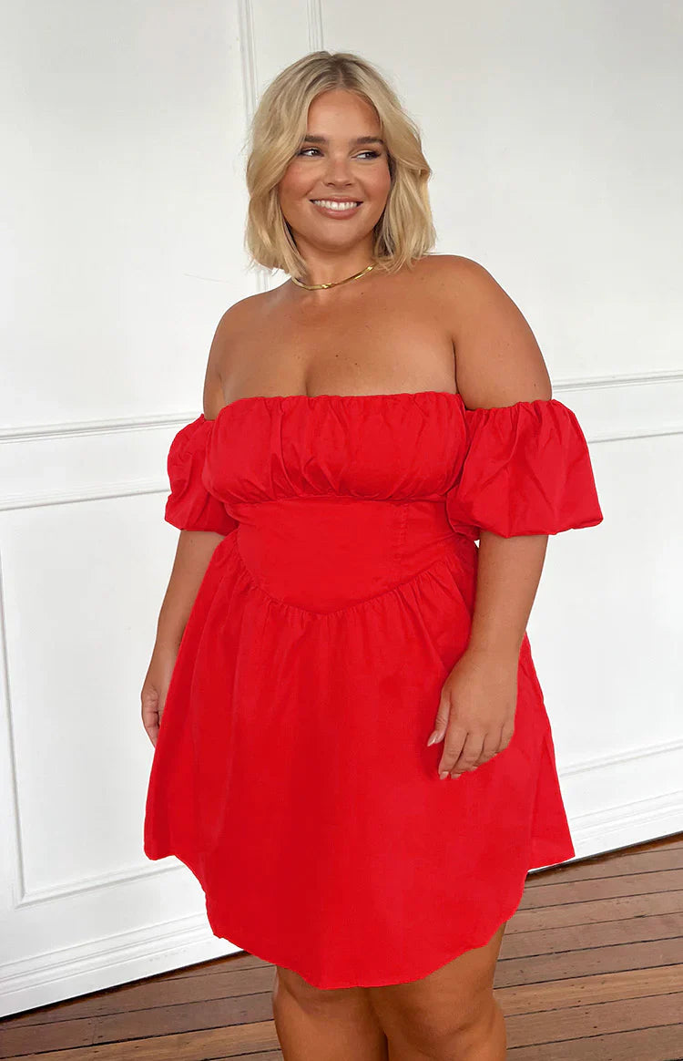 Love Lost Off The Shoulder Mini Dress | Red