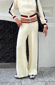 Luna Knit Jacquard Track Pants | Cream