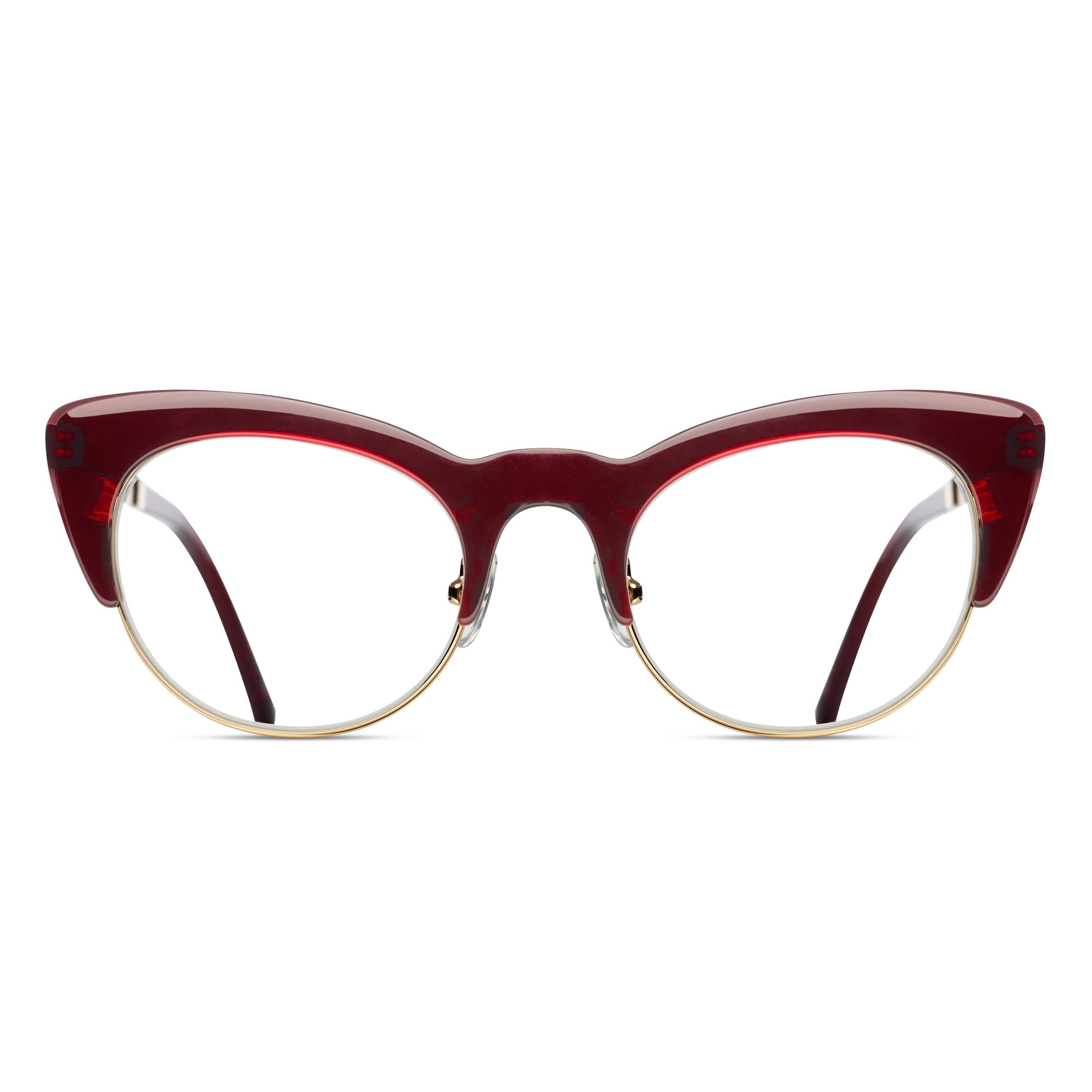 M2018 Cat Eye Optical | Shiny Bordeaux | Clear Lens | 49MM
