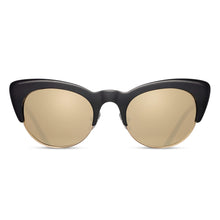 M2018 Cat Eye Sunglass | Matte Black | Gold Mirror Lens | 49MM