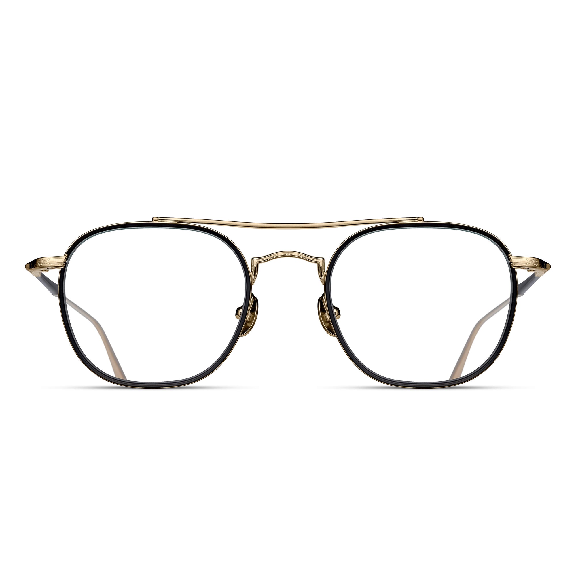 M3077 Aviator Optical | Matte Black/Brushed Gold | Clear Lens | 49MM