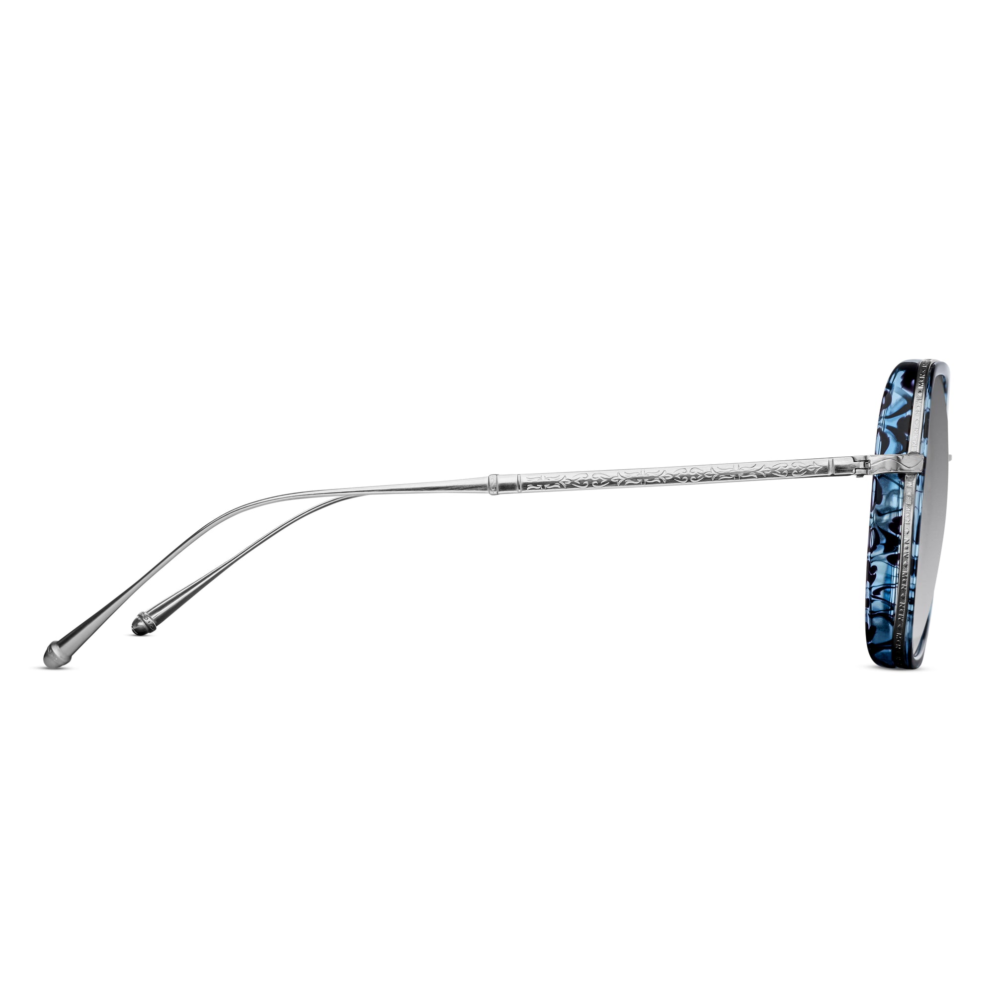 M3078 Geometric Sunglass | Blue Demi/Antique Silver | Grey Gradient Lenses | 54MM