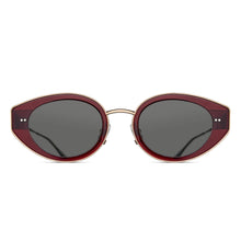 M3120 Cat Eye Sunglass | Bordeaux/Pale Gold | Grey Solid Lens | 52MM