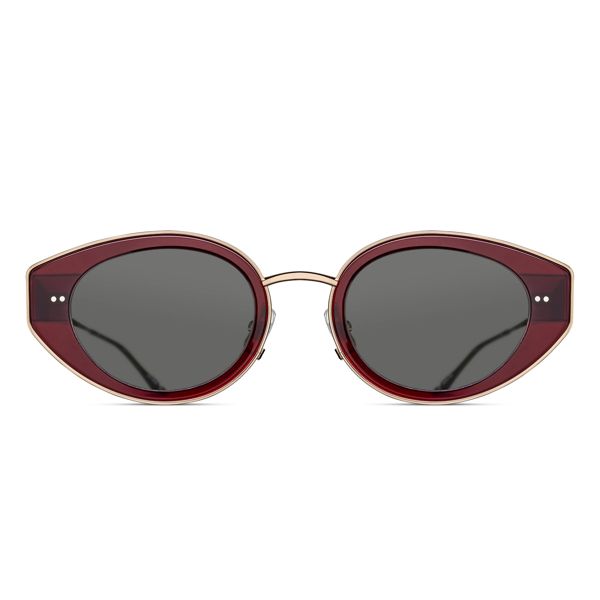 M3120 Cat Eye Sunglass | Bordeaux/Pale Gold | Grey Solid Lens | 52MM