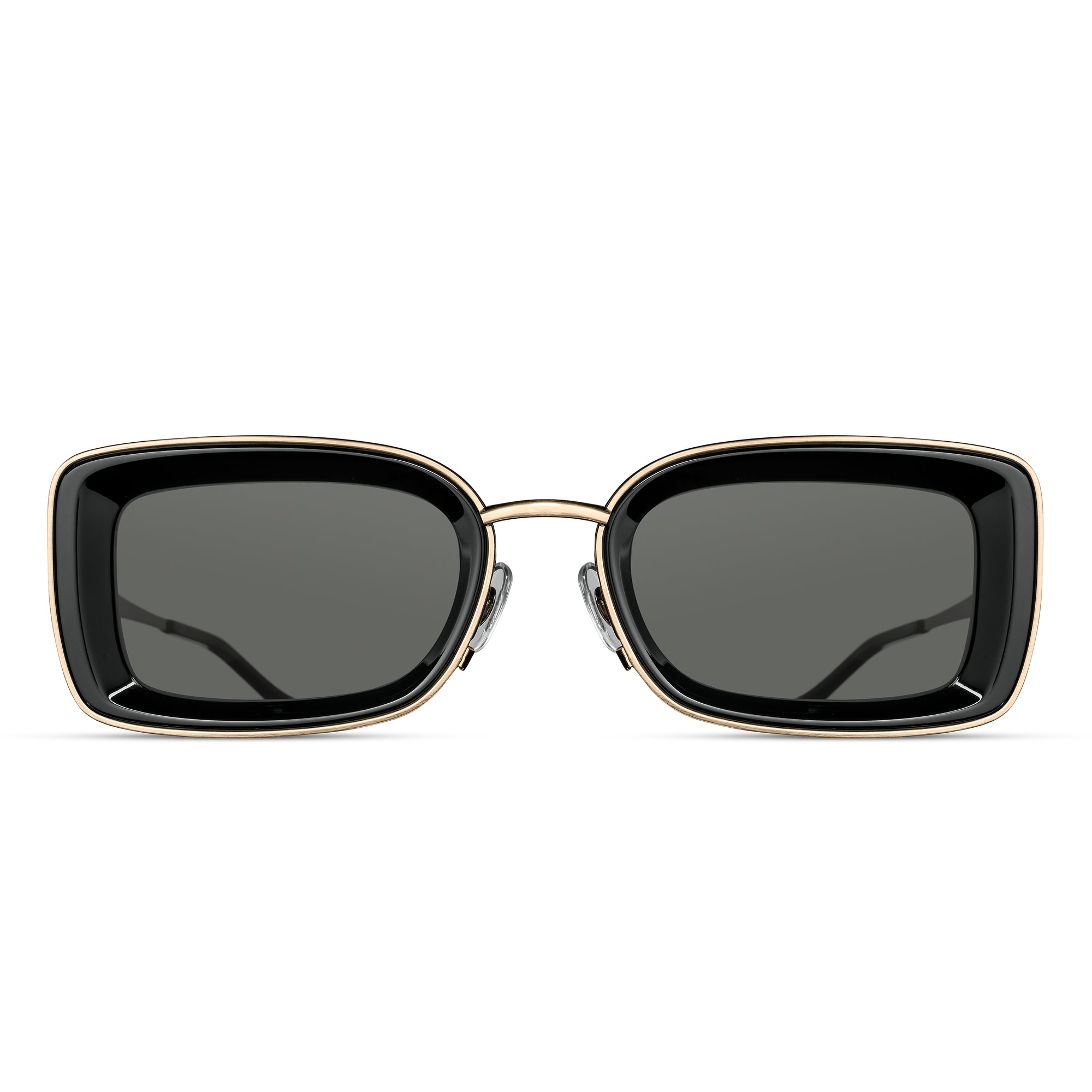 M3124 Rectangle Sunglass | Brushed Gold/Black | Grey Lens | 51MM