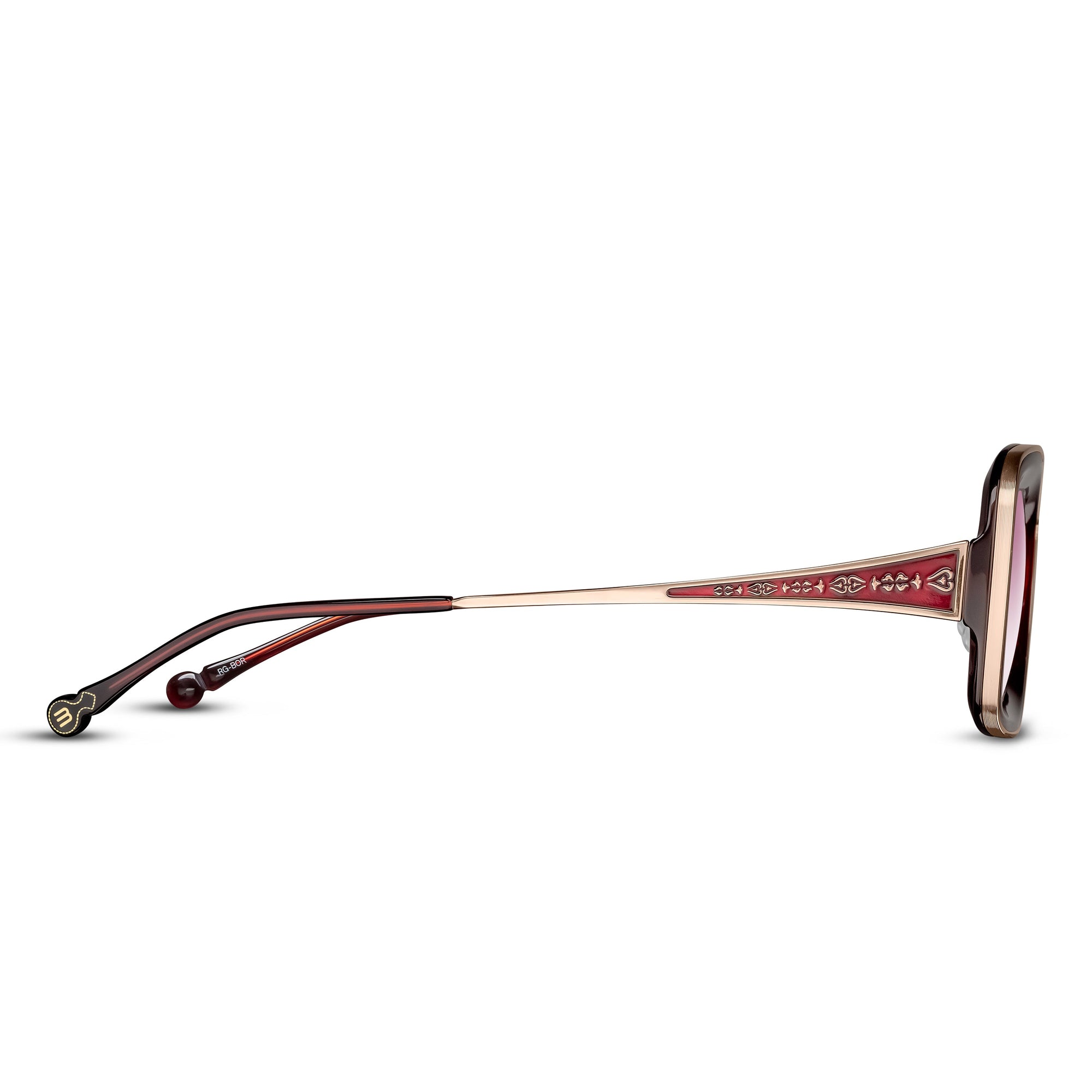 Unisex | M3124 Rectangle Sunglass | Rose Gold/Bordeaux | Pink Gradient Lens | 51MM