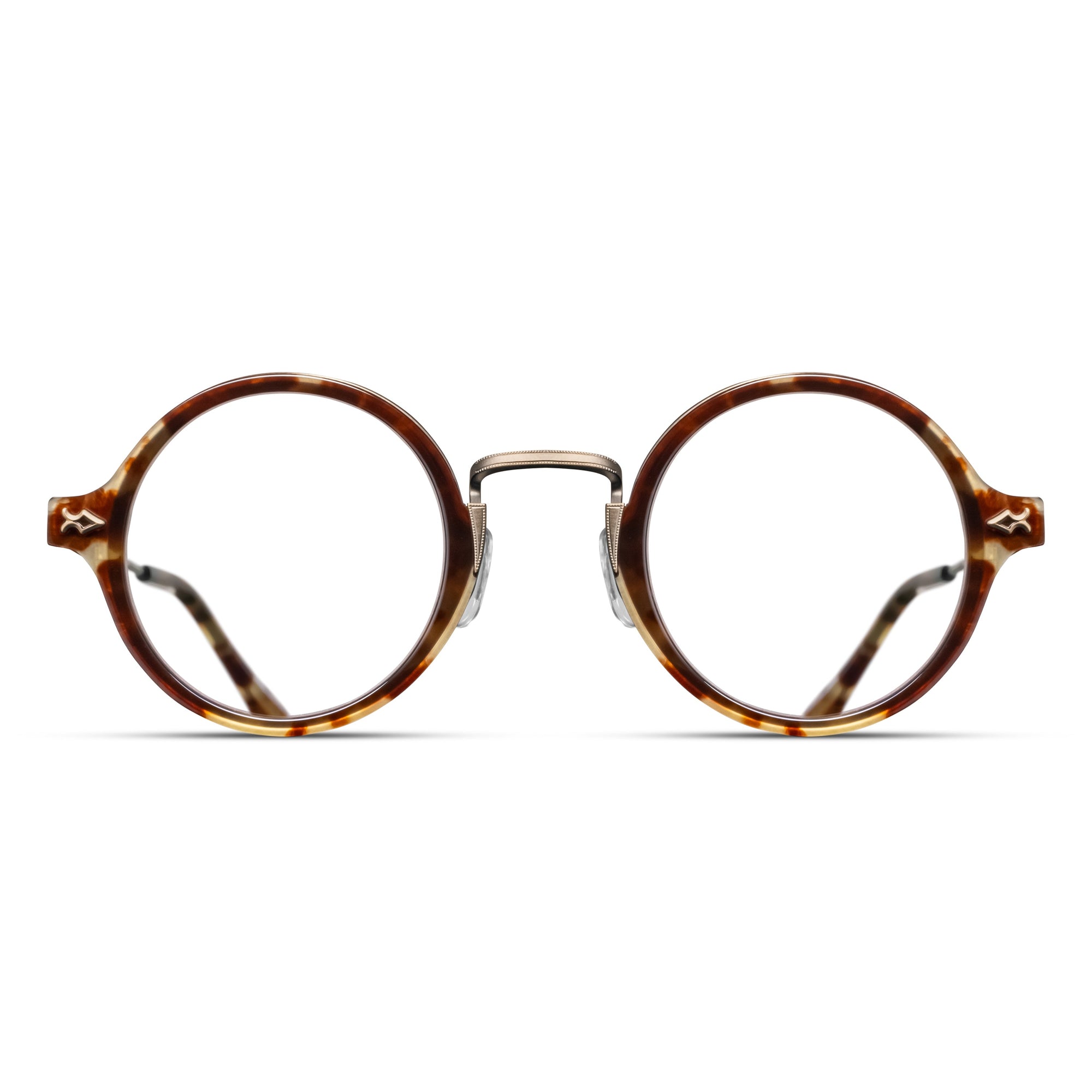 Unisex | M3127 Round Optical | Antique Gold/Brown | Clear Lens | 43MM