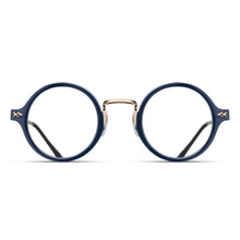 Unisex | M3127 Round Optical | Brushed Gold/Navy | Clear Lens | 43MM