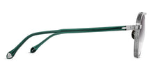 Unisex | M3156 Panto Sunglass | Brushed Silver/Bottle Green | Grey Gradient Lenses | 49MM