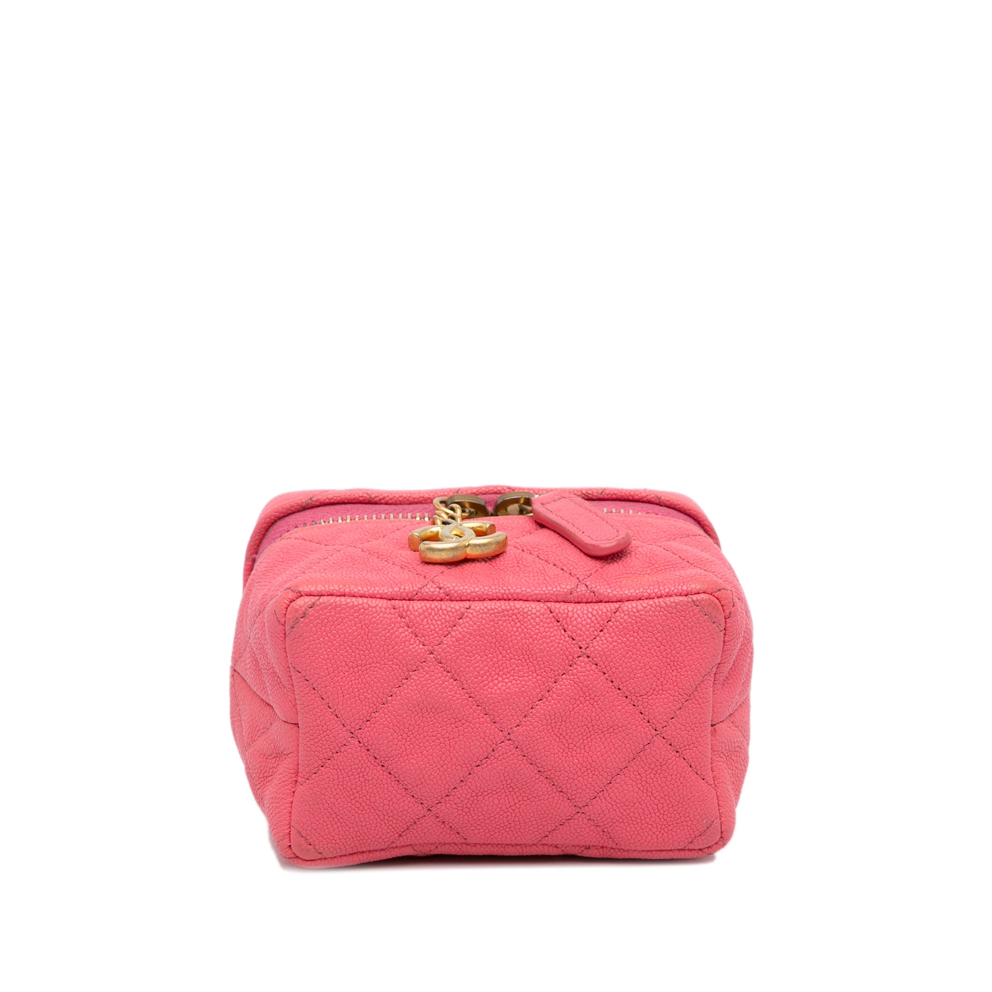 Chanel | Pre-Owned Micro Caviar Chain Vanity Bag | Pink