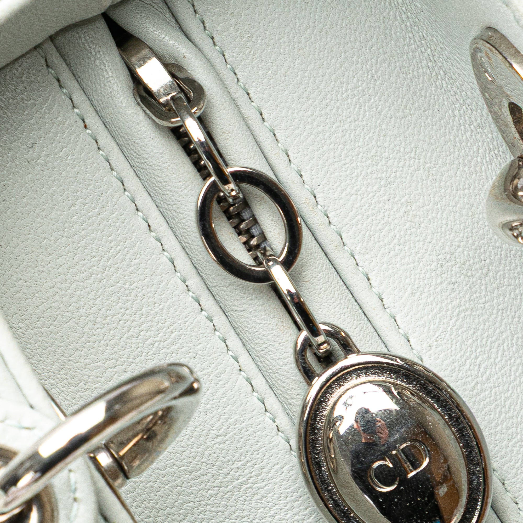 Dior | Pre-Owned Medium Calfskin Embroidered Flower Lady | White