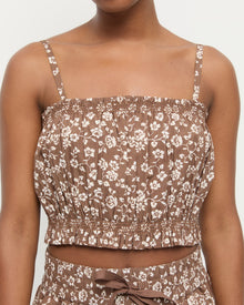 Color: Brown/Cream Floral
