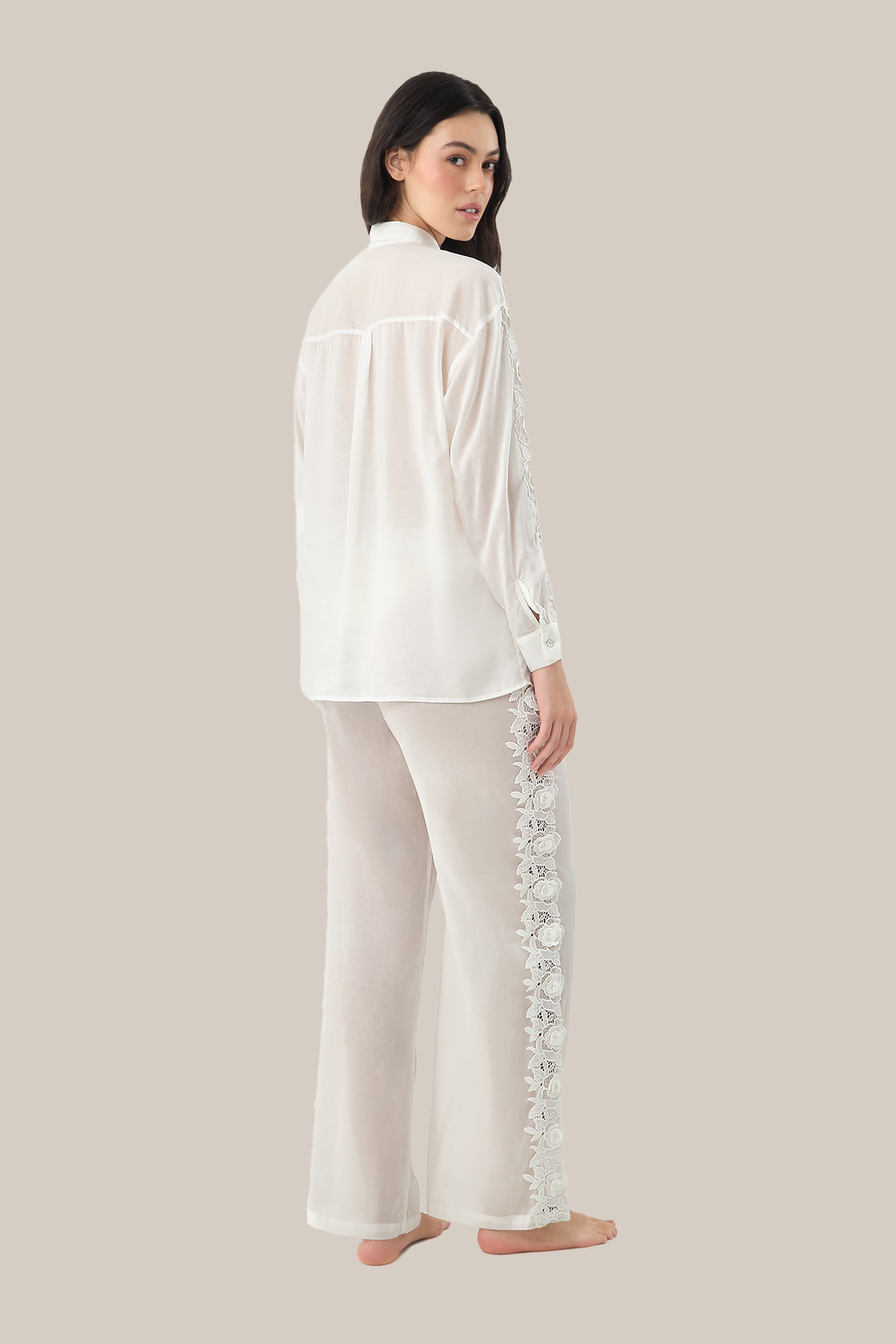 Tabitha Pant | Off White Guipure