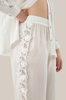 Tabitha Pant | Off White Guipure