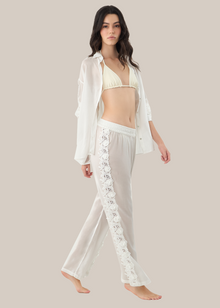 Tabitha Pant | Off White Guipure