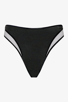 High-Waisted Tanga Bikini Bottom - Minuit | Black