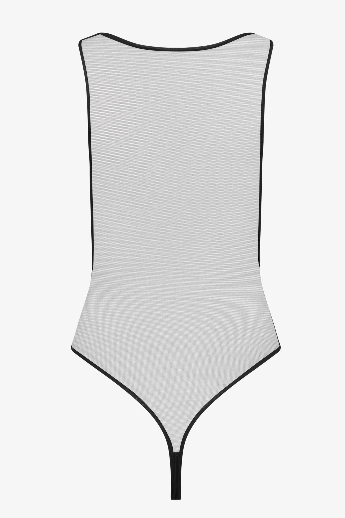 Sheer V-Neck One-Piece Swimsuit - Minuit | Black