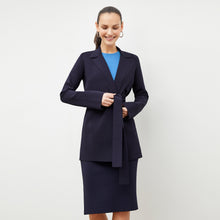 Front image of a woman wearing the Merritt Jardigan in Navy | Exclude
