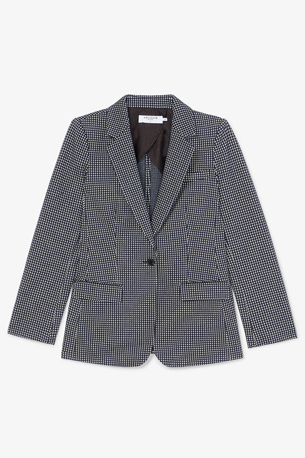 packshot image of the yiyan jacket in stretch houndstooth | Exclude