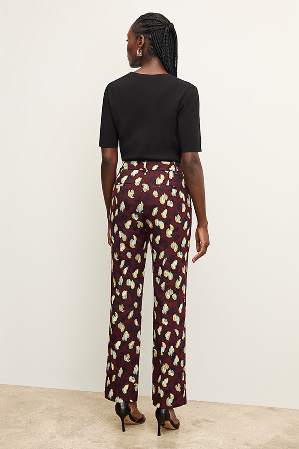 front image of a woman wearing the smith pant in bengal jacquard | Exclude