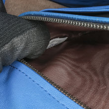 Bottega Veneta | Pre-Owned Nappa Intrecciato Zip Around Wallet On Chain | Blue