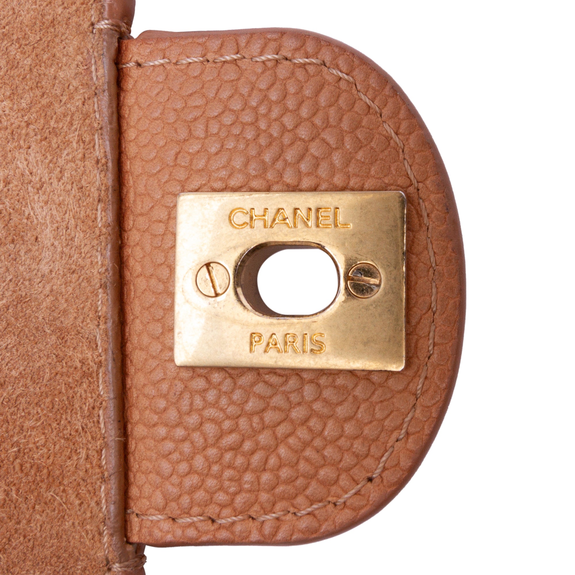 Chanel | Pre-Owned Medium Classic Caviar Pure Double Flap | Brown/Light Brown