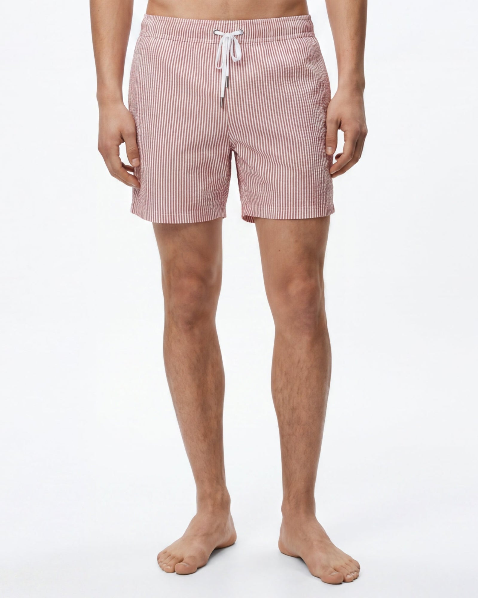 Mens | Classic Seersucker Swim Short 7" | Cherry