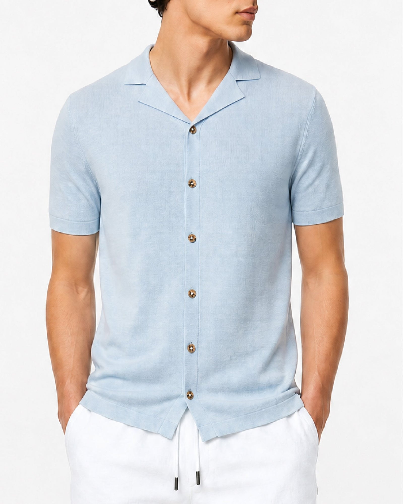 Mens | Cotton Linen Camp Sweater | Ice