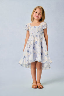 Girls Muriella Heirloom Print Dress | Whisper Blue