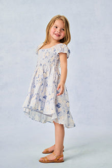 Girls Muriella Heirloom Print Dress | Whisper Blue