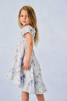 Girls Muriella Heirloom Print Dress | Whisper Blue