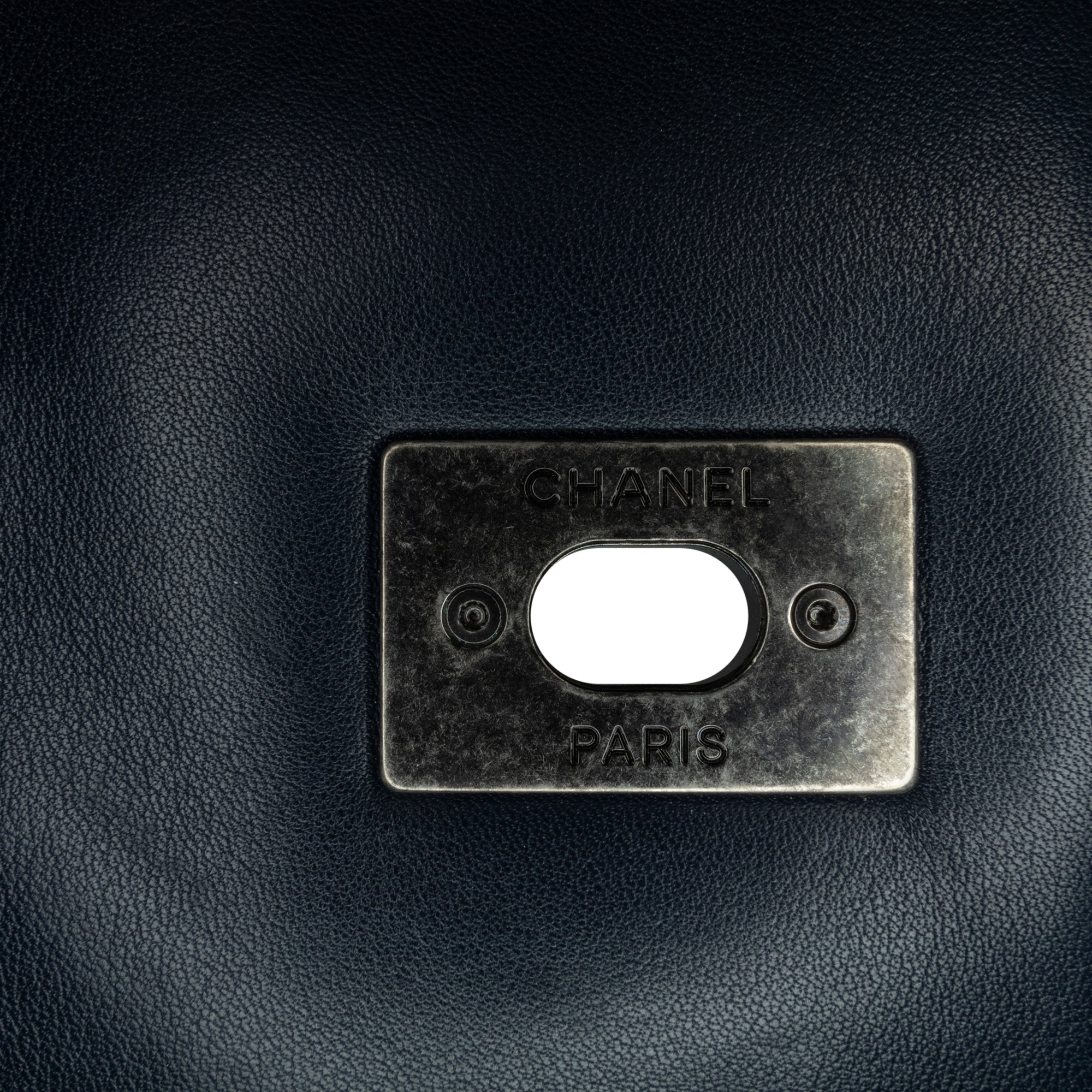 Chanel | Pre-Owned Canvas Stripe Flap Bag | BlueBlack