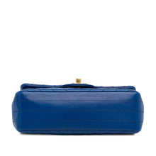 Chanel | Pre-Owned Mini Rectangular Chevron Lambskin Flap | Blue