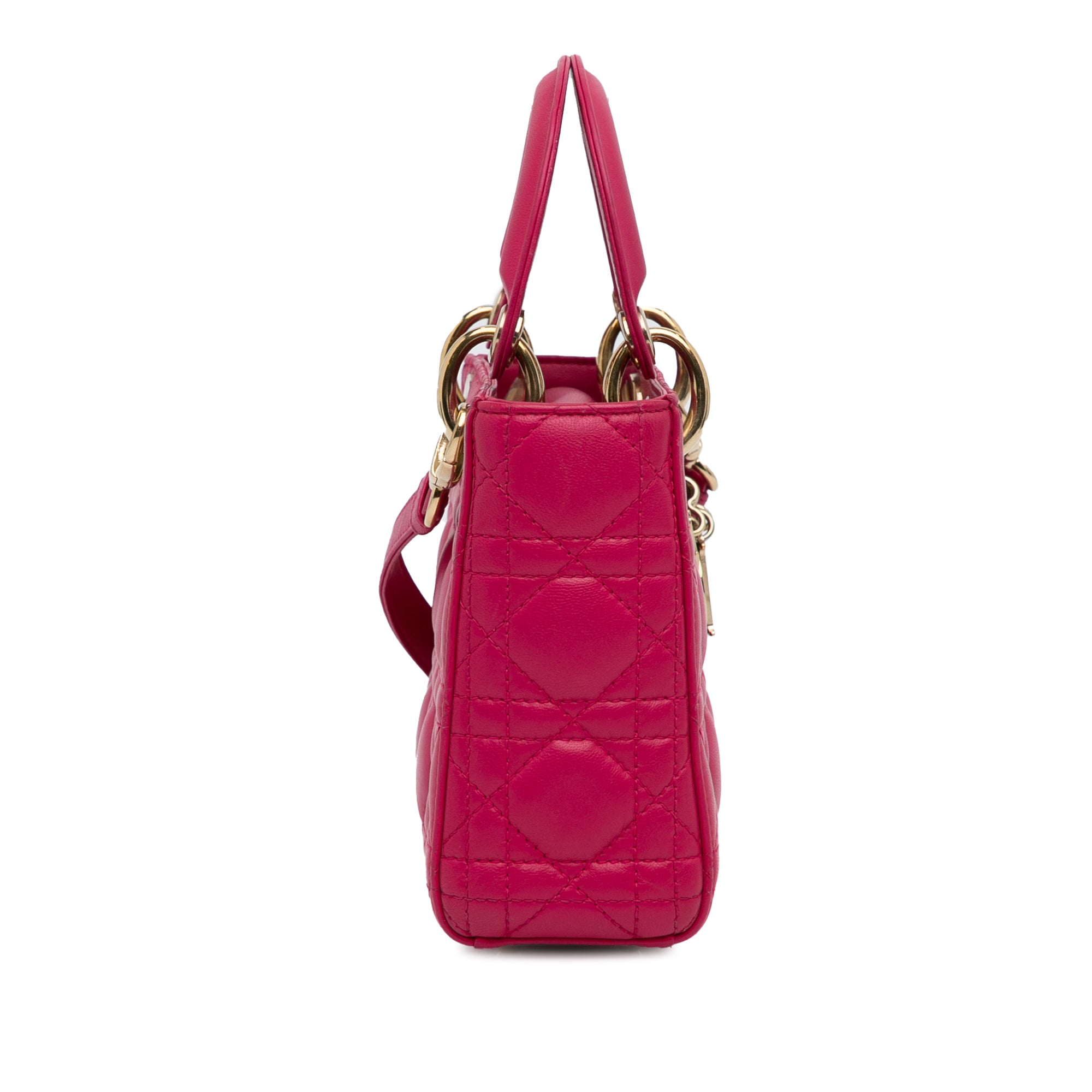 Dior | Pre-Owned Mini Lambskin Cannage Lady | Pink