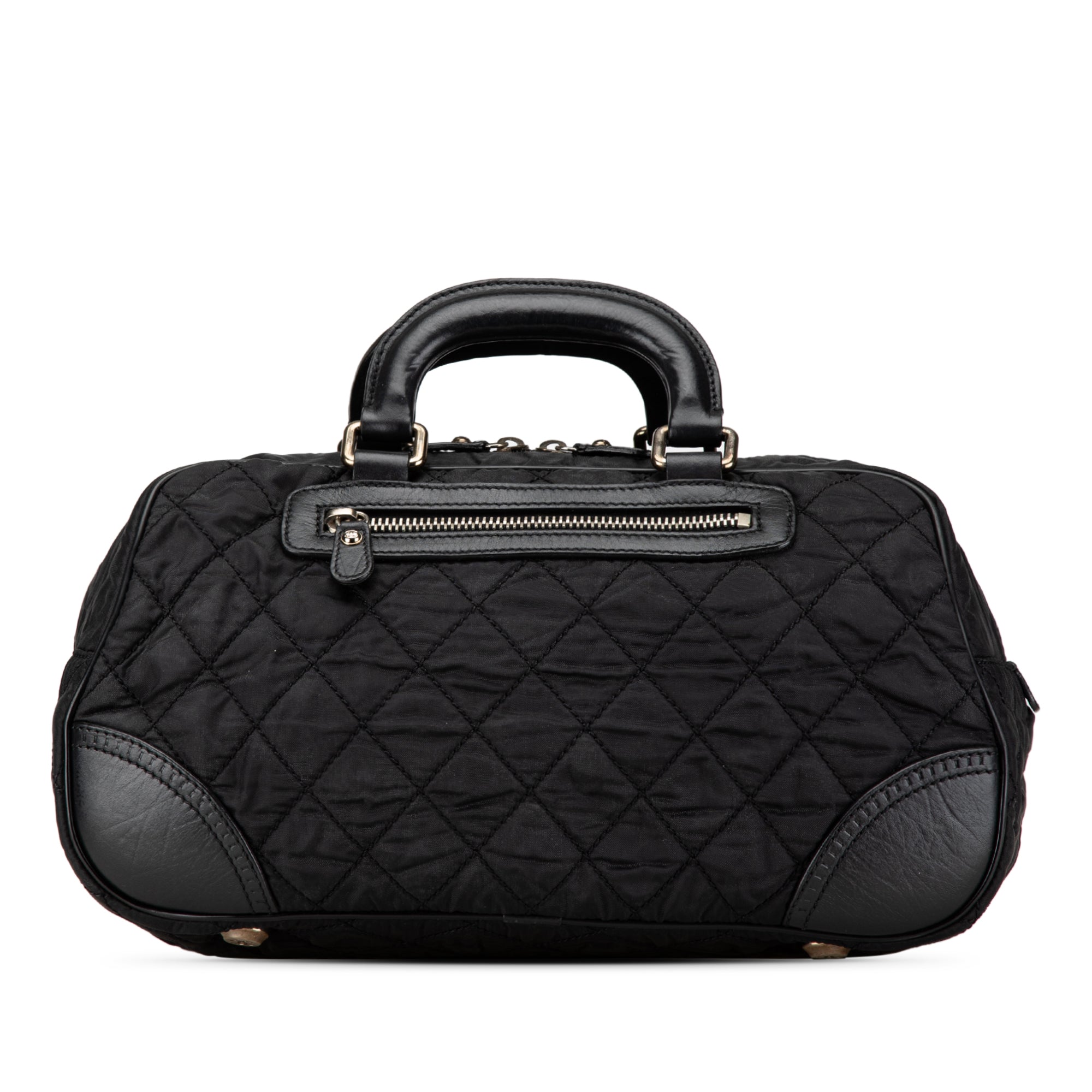 Chanel | Pre-Owned Paris New York Quilted Nylon Duffle Handbag | Black