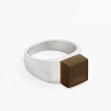 Pixel Ring | Sterling Silver | Smokey Quartz