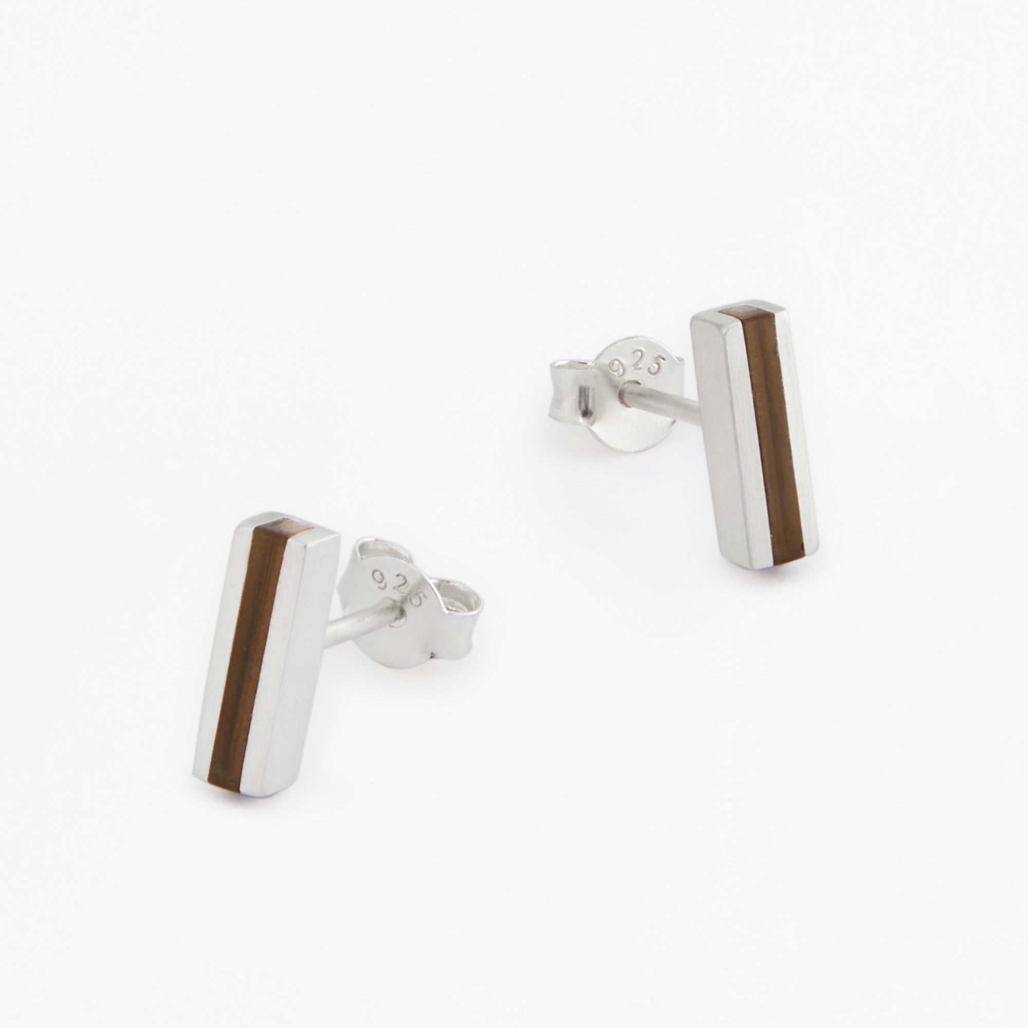 Line Earrings | Sterling Silver | Smoky Quartz