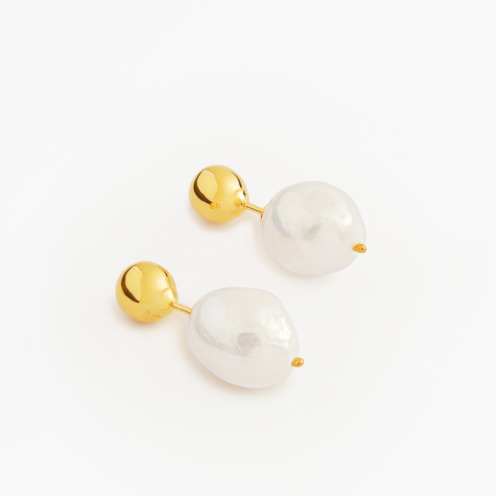 Pin Earrings | 18K Gold-Plated on Sterling Silver | Freshwater Pearls